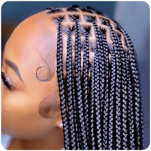 Knotless braids with laid edges by Joyce Braids