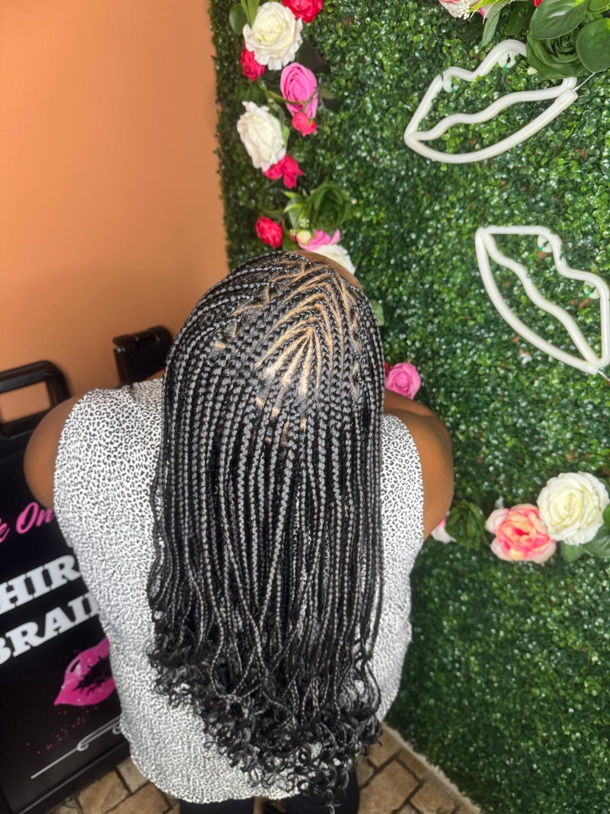Knotless braids with boho curl ends by Joyce Braids