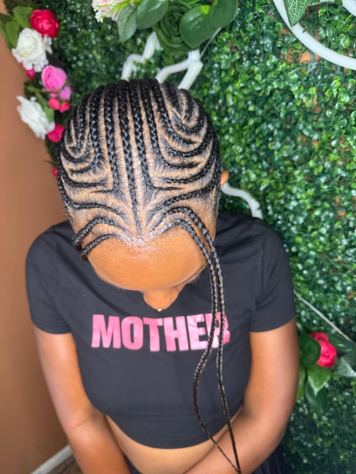 Tribal stitch braid design by Joyce Braids